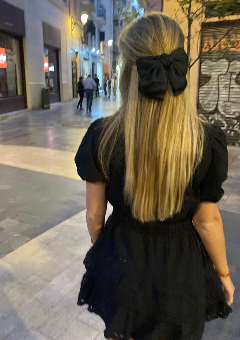 Hair Bow Black Velvet - BYNICCI.NL