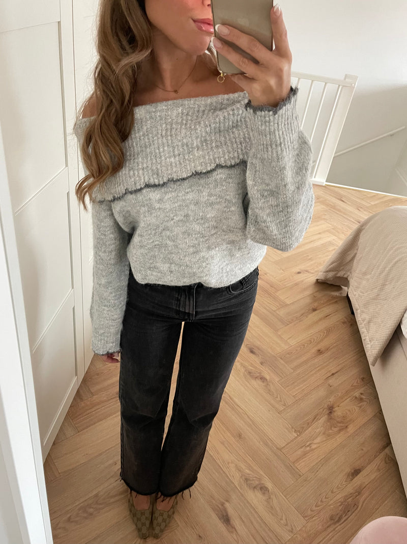 Macy Sweater Grey - BYNICCI.NL