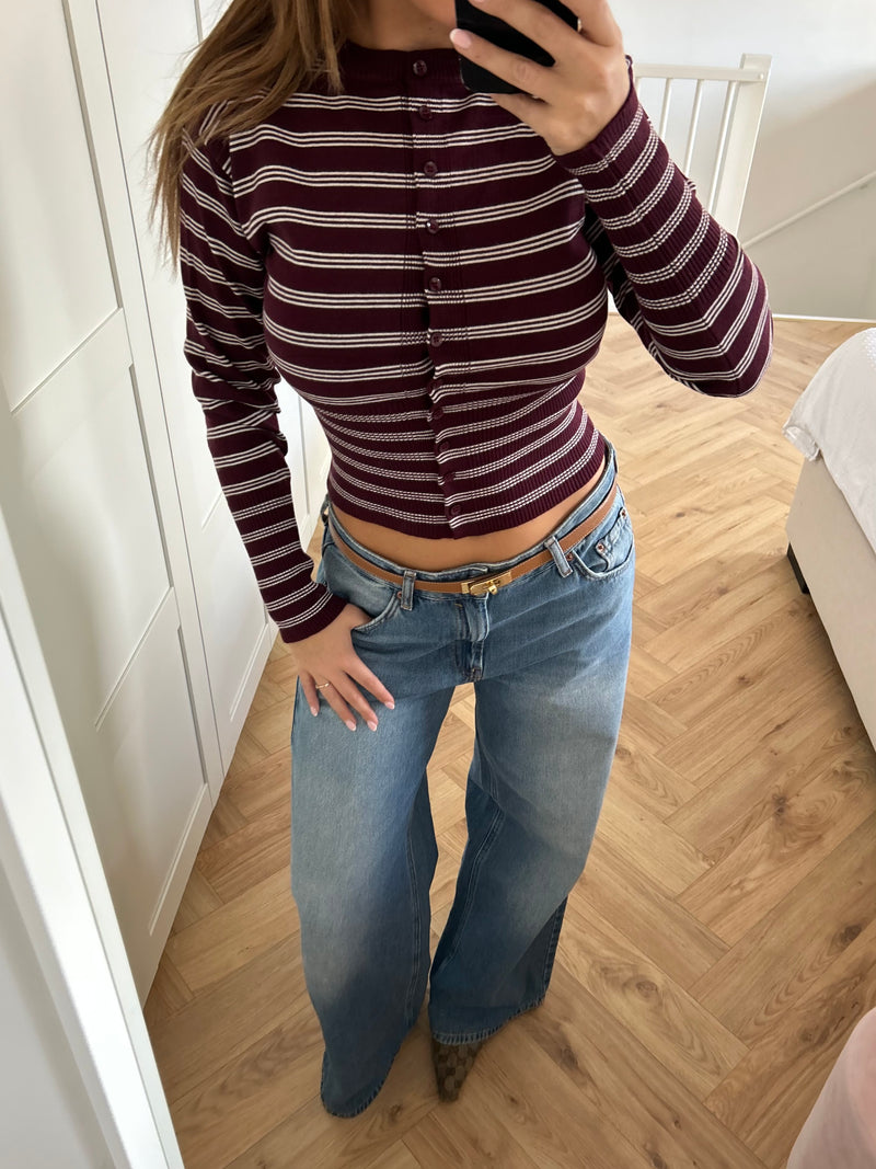 Stripes Top Bordeaux
