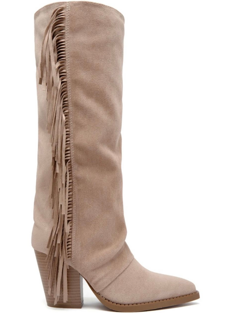 Cowboyboots Fringe Beige - BYNICCI.NL