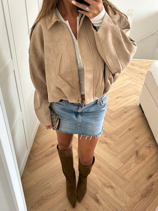 ByNicci Suède Jacket Beige - BYNICCI.NL