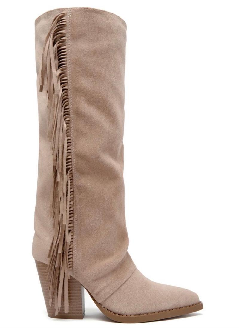 Cowboyboots Fringe Beige - BYNICCI.NL
