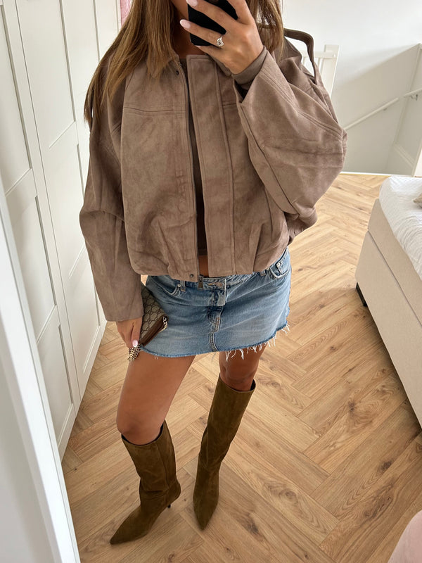 ByNicci Suède Jacket Taupe - BYNICCI.NL