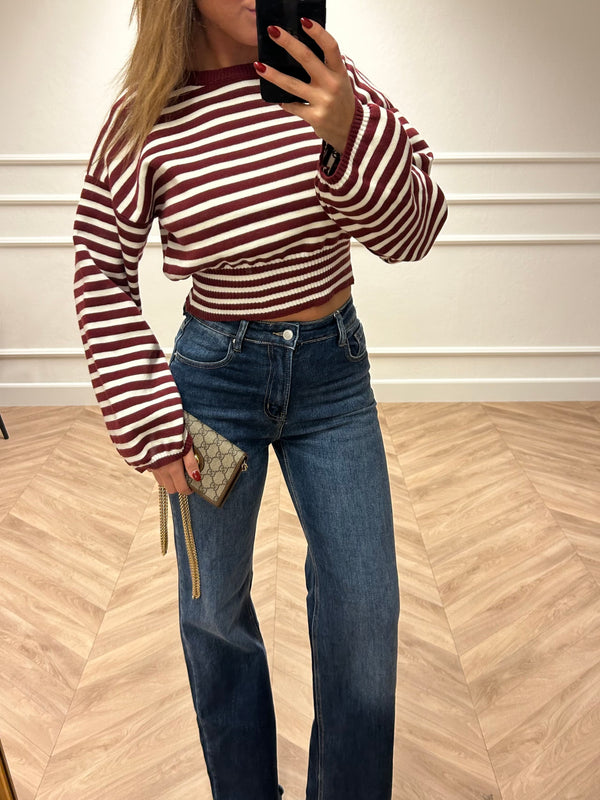 Bordeaux Stripes Sweater