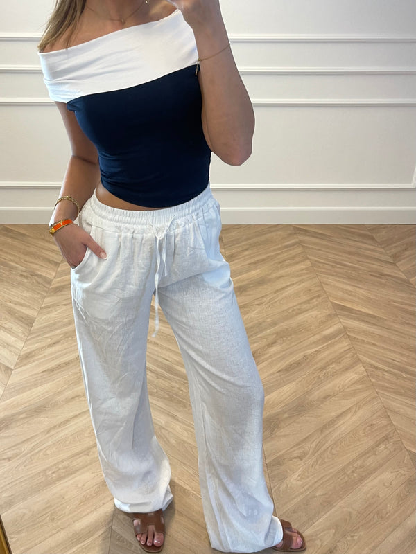 Linen Pants White - BYNICCI.NL