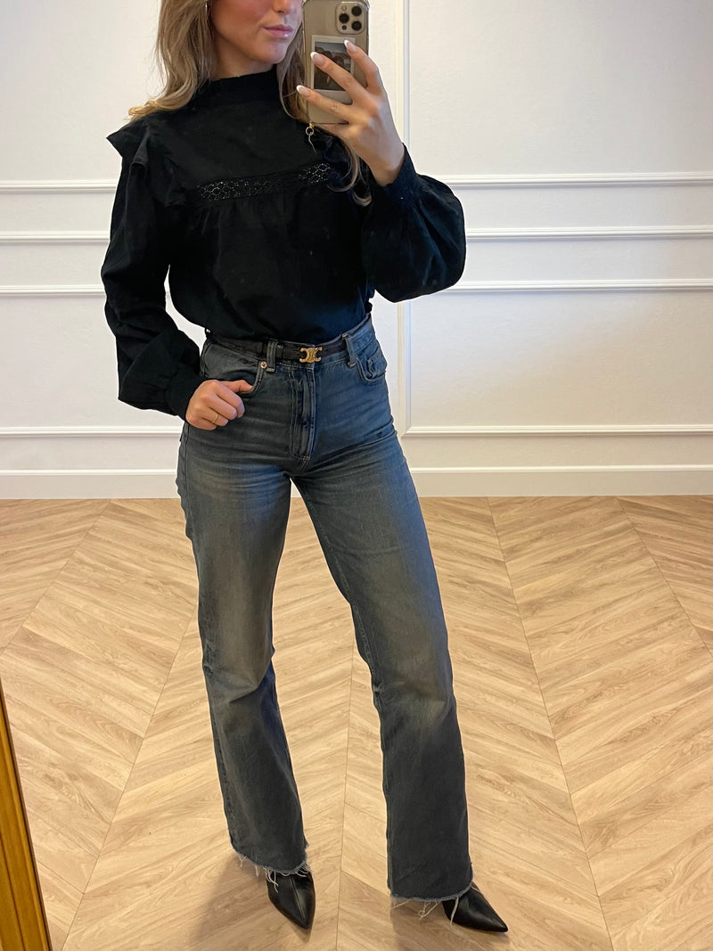 2 ways to wear blouse Black - BYNICCI.NL
