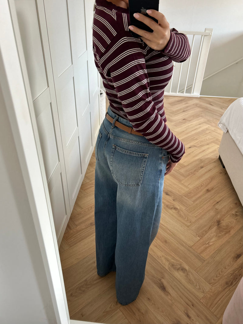 Stripes Top Bordeaux