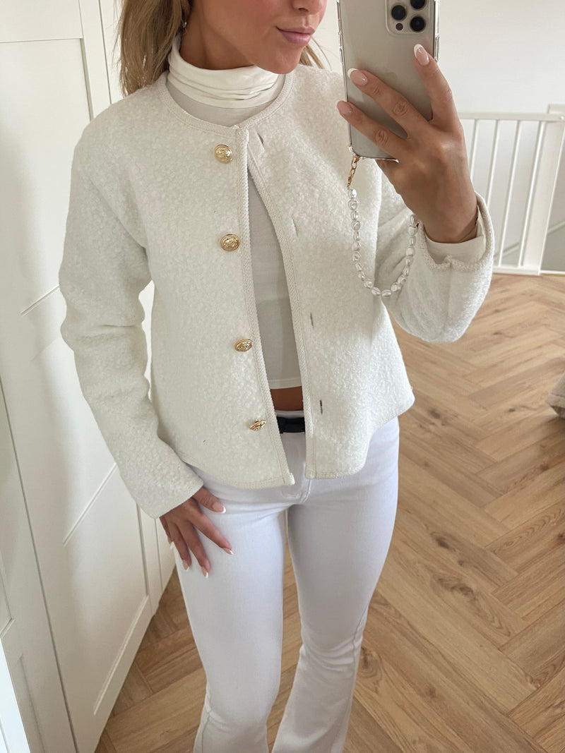 Teddy Jacket White - BYNICCI.NL