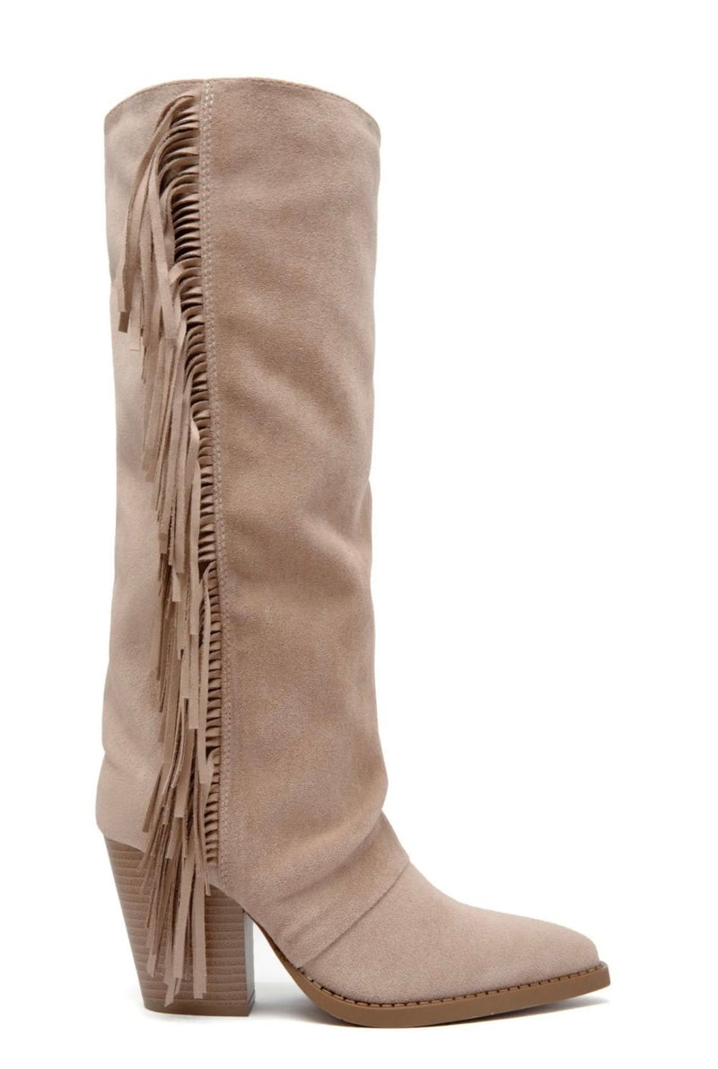 Cowboyboots Fringe Beige - BYNICCI.NL