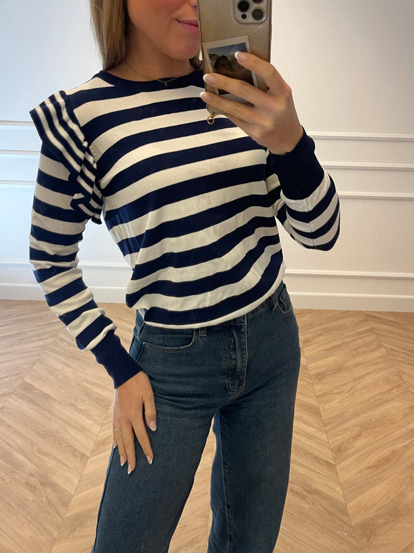 Stripes Ruffle top - BYNICCI.NL