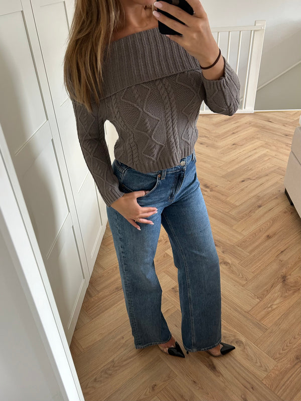 Kabel Sweater Taupe