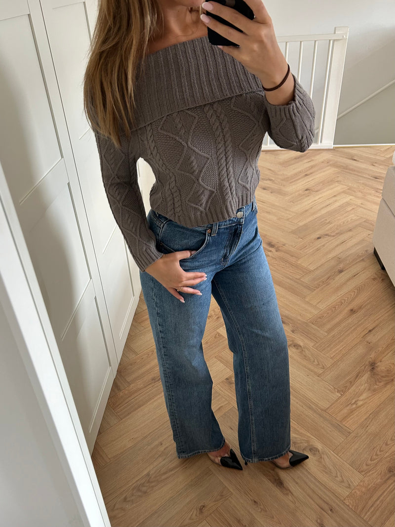 Kabel Sweater Taupe