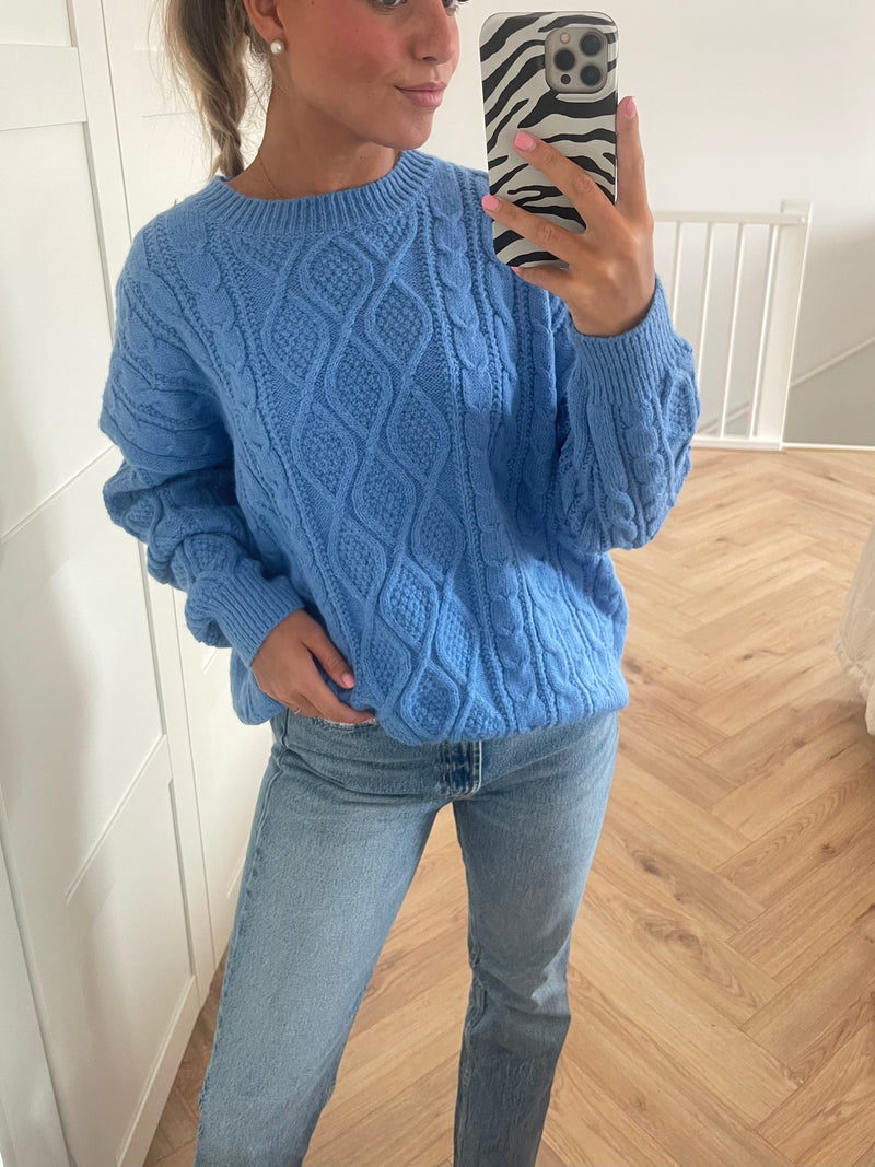 Cosy Sweater Blue - BYNICCI.NL