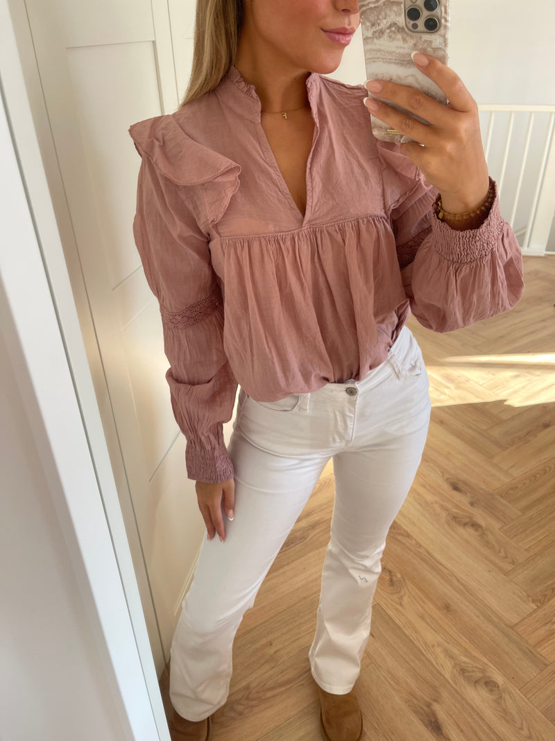 Nora blouse pink - BYNICCI.NL